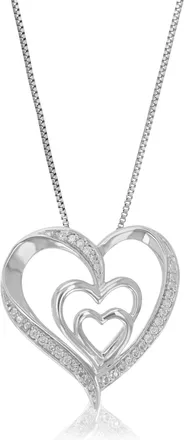 Vir Jewels 1/10 cttw Lab Grown Diamond Heart Pendant Necklace in Sterling Silver with Chain For Women