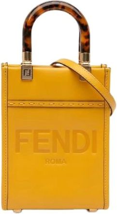 Fendi Pre-owned Mini Bags, female, Yellow, Size: ONE SIZE Pre-owned The Mini Sunshine Shopper