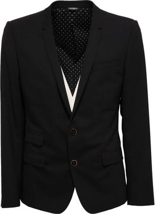 Dolce & Gabbana Gold Mix Wollen Jas - Heren - Blazers - Zwart - XL - Wol - Jassen