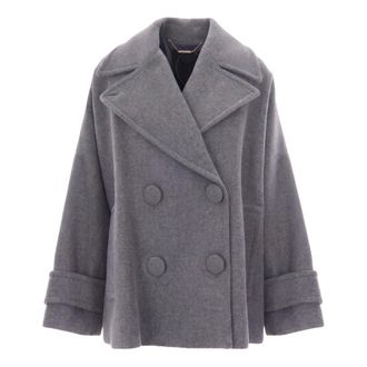 Liu Jo Cappotto Corto Lana Doppio Petto - - Coats - Donna - Grigio - M