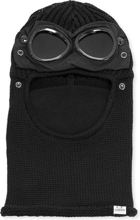 C.P. Company Merinowol Balaclava met Goggles - Heren - Hoeden - Zwart - ONE Size - Wol - Accessoires