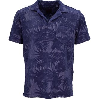 Lords of Harlech Johnny Terry Towel Polo in Farm Floral Navy at Nordstrom, Size X-Large