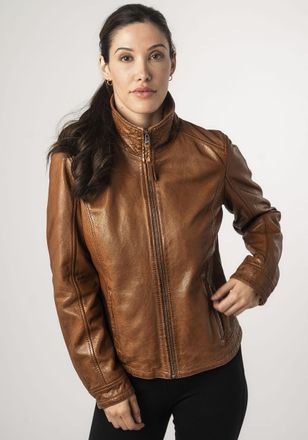 Mauritius Lederjacke MAURITIUS MWWalli, Damen, Gr. S, braun (cognac), Obermaterial: 100% Schafsleder. Futter: 100% Baumwolle. &Auml;rmelfutter: 100% Polyester, unifa