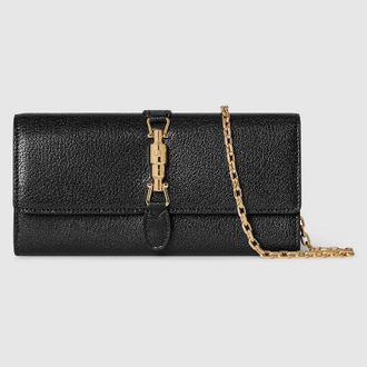 Gucci Jackie Wallet On Chain, Black, Leather