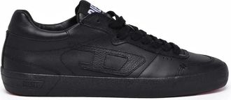 Diesel Black Leather Leroji Low Sneakers