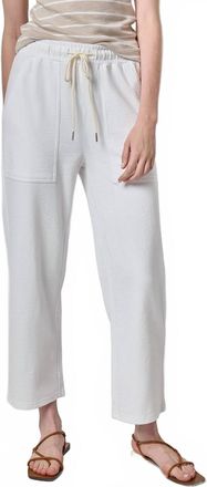 Lilla P Textured Terry Pant In White