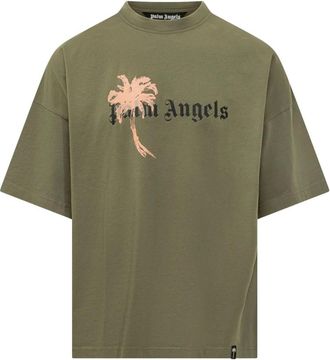 Palm Angels Hombre, Camisetas, Verde, Talla: S