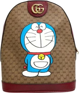 Gucci Pre-owned Backpacks, female, Beige, Size: ONE SIZE Pre-owned Canvas gucci-bags