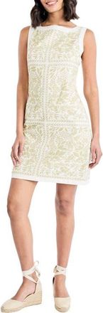 Maggy London Floral Sleeveless Lonen Blend Dress in Sage/Ivory at Nordstrom, Size 16