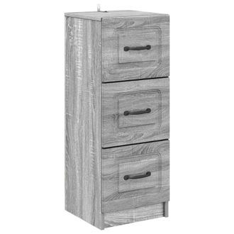 vidaXL Cajonera Gris Sonoma 33 X 34,5 X 87 Cm Madera De Ingenier&iacute;a Vidaxl