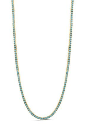 SHYMI Classic Turquoise Tennis Necklace in Gold at Nordstrom, Size 16