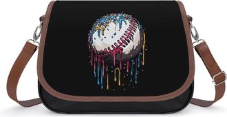 Generic Baseball Drip Ice-Cream Sprinkles Fashion Womens Crossbody Bags Novelty Handbag Shoulder Bag Purse