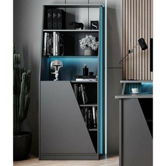 Dmora Dmora - Estante Para Libros Garonne, Estanter&iacute;a Para Juegos, Porta Libros M&oacute;vil, Biblioteca, 72x34 H185 Cm, Negro