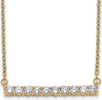Diamond2Deal 14K Gold 1/2 Ct Lab Grown Diamond Bar Pendant Necklace Clarity VS, Color G-H