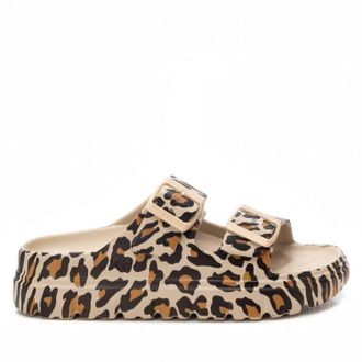 Xti Womens Rubber Flat Sandals In Leopard