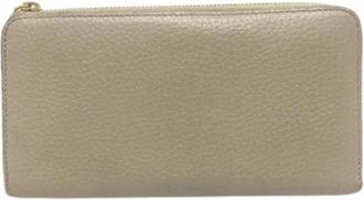 Louis Vuitton Pre-owned Vintage Lange Portemonnee (Bi-fold) - Dames - Vintage Accessoires - Beige - ONE Size - Leer - Vintage