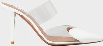 Alaia Coeur Clear Cap-Toe Mule Pumps