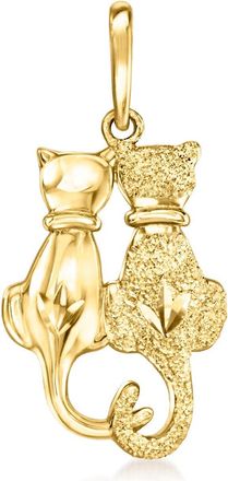Canaria Canaria Italian 10kt Yellow Gold 2 Cats Pendant