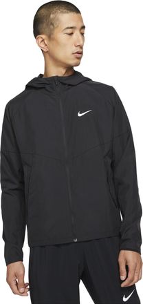 Nike As Mens Nk Rpl Miler JKT Jacket Reflective Logo Print Woven Sports Hooded Jacket Mens Black DD4747-010
