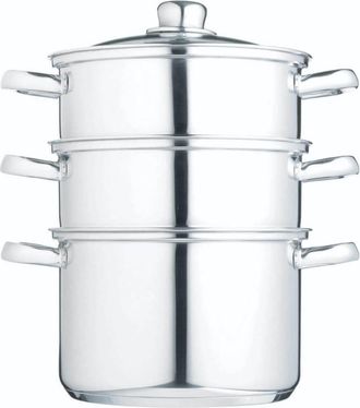 KitchenCraft Vaporera 3 Pisos 20cm Plata Acero Inoxidable