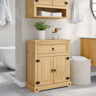 Berkfield Home Bathroom Cabinet Corona 70x33x80 cm Solid Wood Pine in Brown | Size: 70 x 33 x 80 cm