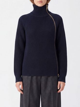 Liu Jo Ribbed Wool Blend Turtleneck Jumper with Off-Centre Zip