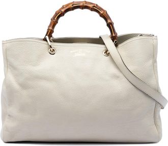 Gucci Pre-owned Gucci Large Calfskin Bamboo Shopper Satchel Ladies GBQOZ5A3I02BKA55