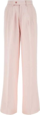 Amiri Wijde roze viscose broek - Dames - Wijde Broeken - Roze - XS - Broeken