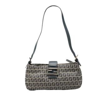 Fendi Pre-owned Shoulder Bags, female, Gray, Size: ONE SIZE Pre-owned Canvas Shoulder Bag