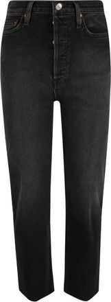 Re/Done 70s Stove Pipe Jean - Dames - Regular Fit Jeans - Zwart - 8XL - Denim - Jeans