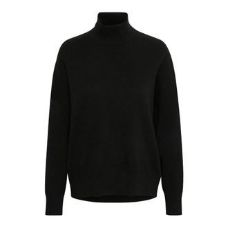 Inwear Black Turtleneck Pullover with Striped Pattern - female - InWear - Turtlenecks - Black - 2XS - Knitwear