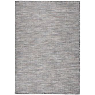 vidaXL Outdoor Flatweave Rug 160x230 cm Brown and Blue Vidaxl
