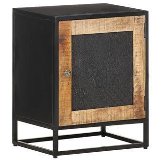 vidaXL Mesita De Noche De Madera De Mango Rugosa 40x30x50 Cm Vidaxl