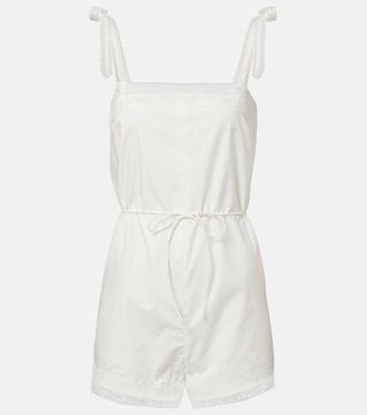Faithfull The Brand Reine lace-trimmed cotton romper
