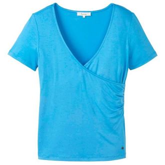 Tranquillo Shirt in Wickeloptik T-Shirt f&uuml;r Damen | blau