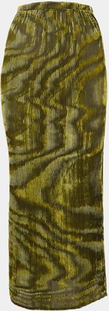Ronny Kobo Ronny Kobo Green/black Devore Midi Jay Skirt