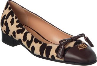 Valentino Vlogo 25 Valet Du Roi Leather & Haircalf Ballerina Flat
