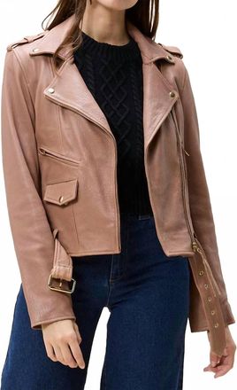 Cleobella Asher Leather Jacket In Chocolate Malt