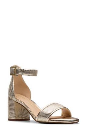 Clarks Ezoria Mae Ankle Strap Sandal in Champagne Interest at Nordstrom Rack, Size 5.5