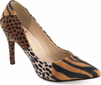 Andrea Womens Animal Pattern Heeled Pumps In Multicolor