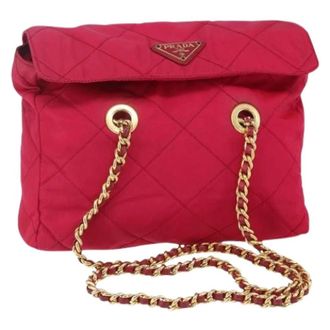 Prada Pre-owned Cross Body Bags, female, Pink, Size: ONE SIZE Pre-owned Vintage Nylon Cross Body Bag