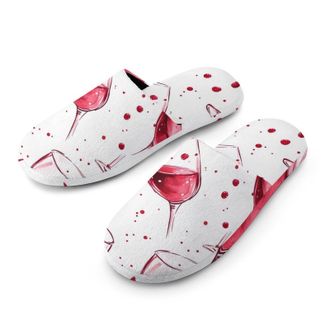 Generic Red Wine Glasses Bloods Mens House Slippers Slip Indoor Slipper On Shoes Warm Outdoor
