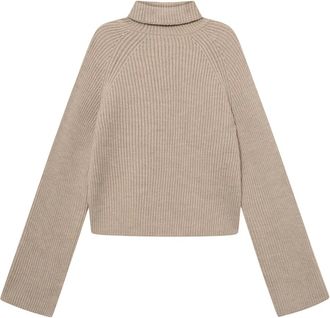Mark Kenly Domino Tan Kornelle Merino Ribbed Jumper - female - Mark Kenly Domino Tan - Turtlenecks - Beige - XS - Knitwear