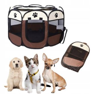 OEM Corral L Para Animales Para Perros Y Gatos, Plegable, Port&aacute;til, Cama