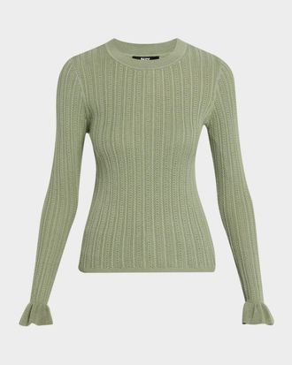 Paige Ophelia Pointelle-Knit Top