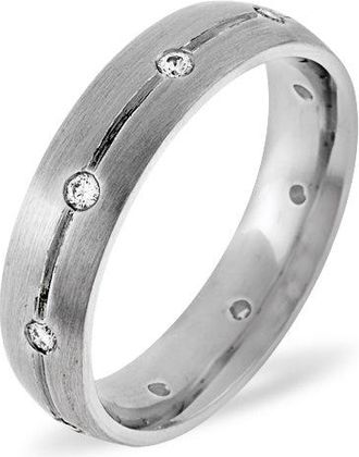 The Diamond Store Mens 0.14ct H/Si Diamond 18K White Gold Dress Ring
