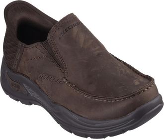 Skechers USA Mens Arch Fit Motley-Milo Moccasin, Cocoa, 12