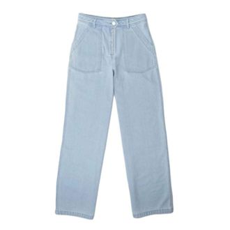 Officine G&eacute;n&eacute;rale Philippa Chino Trousers - female - Officine G&eacute;n&eacute;rale - Wide Jeans - Blue - L - Jeans