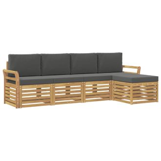 vidaXL Conjunto De Sof&aacute;s De Exterior 5 Pcs Blanco Y Antracita Vidaxl