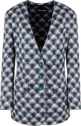 Giorgio Armani Blazer met enkele rij knopen - Groen